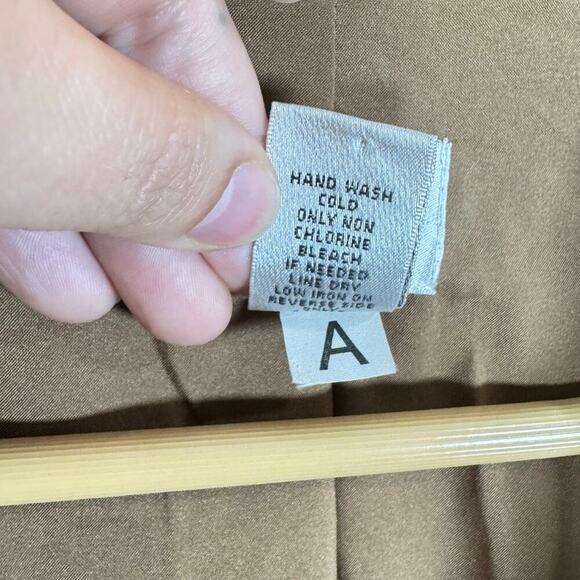 VTG Chicos Blazer Large Vegan Suede Tan embroidered Paisley Bohemian Open Front - Picture 7 of 10